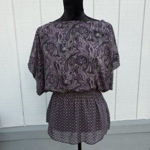 Miley Cyrus & Max Azria Boho Chiffon Blouse XS